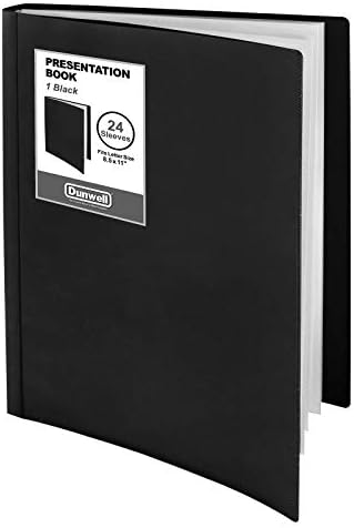 Dunwell Binder com mangas de plástico 24 -Pocket - Livro de Apresentação 8.5x11, pasta de portfólio com protetores de 8,5
