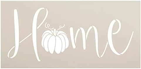 Estêncil de abóbora em casa por Studior12 | Craft DIY O outono cursivo decoração de casa | Modelo Mylar reutilizável da Autumn Autumn Farmhouse Wood Sign | Selecione o tamanho