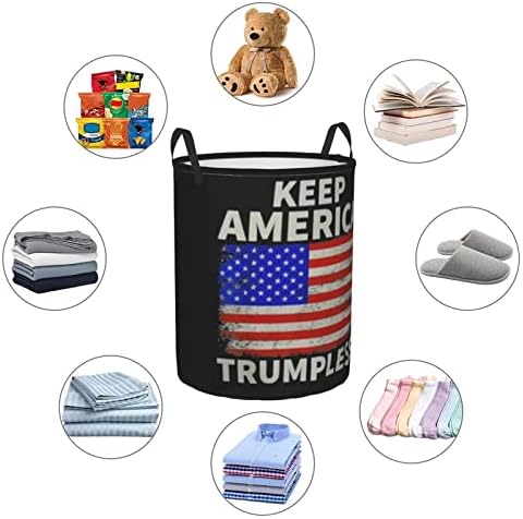 Keep America Trumpless Laundry Hort Hortle Hortable Organizador de brinquedos dobráveis ​​para o quarto cesto de banheiro
