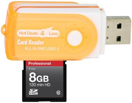 8 GB CLASSE 10 SDHC Equipe de alta velocidade cartão de memória 20MB/s. Cartão mais rápido do mercado da Panasonic Camercorder HDC-HS100 HDC-HS20K. Um adaptador USB de alta velocidade gratuito está incluído. Vem com.