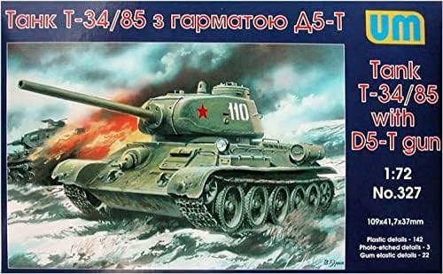 UNI-Model UUU72327 1/72 Tanque Soviético do Exército T-34/85, modelo de 1944, modelo de plástico montado em D5-T, montado