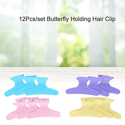 Clipes de cabelo, 12pcs/conjunto Butterfly segurando o cabelo de cabelos Seção de garras Grampos de cabelos de cabelo de salão de salão de salão profissional para mulheres e meninas
