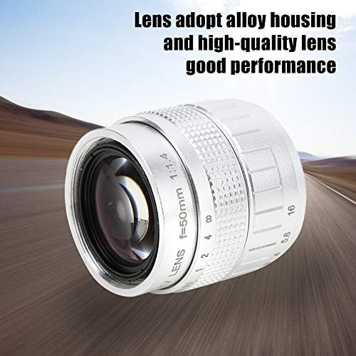 Vifemify 50mm F1.4 c Lente de montagem usada com adaptador para câmera sem espelho, ajuste manual de abertura, abertura