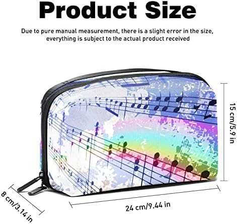 Carteira de bolsa de bolsa de viagem de caixa de transmissão de caixa de transportes Organizador USB Acessório de bolso Zipper, Clef Rainbow Music Art Musical Notes