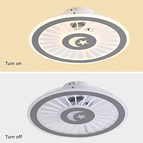 Dlsixyi 19,7 polegada de teto ventilador 3 cores lâmpada de escurecimento com velocidade de vento de 3 velocidades de 3 velocidades