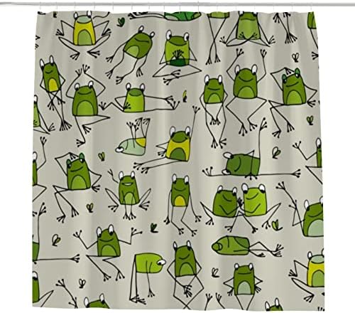 Top Carpenter Funny Frogs Padrão Cortina de banho de banho 72x72in