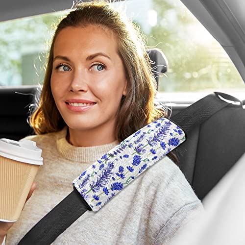 Flores de lavanda Tampas de correção de assento de carro para crianças bebês 2 pcs tiras de assento de carro almofadas de almofadas