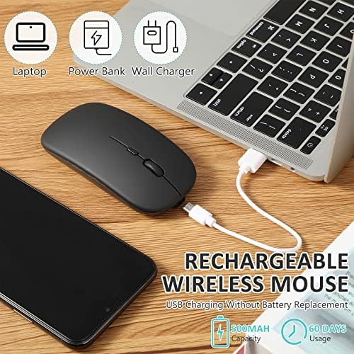 Ecally 20 peças mouse sem fio 2.4g recarregável slim silent mouse de modo duplo mouse sem fio 3 camundongos de computador dpi ajustáveis ​​com receptor USB compatível com notebook para laptop PC Windows Android