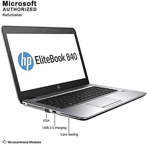 HP Elitebook 840 G3 Laptop de negócios, 14 anti-Glare HD, Intel Core i5-6200U, 16 GB DDR4, 512 GB SSD, Webcam, Windows 10 Pro