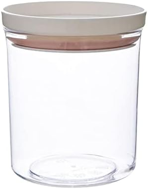 Ｋｌｋｃｍｓ Jarra de armazenamento Recipiente decorativo Jar Clear Jaru -impermeabilizados Jarra de armazenamento de alimentos Jarra hermética com tampa para chá de farinha de chá de chá, rosa branco 350ml