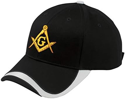 Gold Square & Compass Bordado onda esportiva maçônica bordada Chapéu ajustável