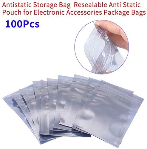 LuckyCivia 100 pacote de 100 pacote selvagem de ziplock transparente à prova de cheiro da bolsa de alumínio de alumínio, saco