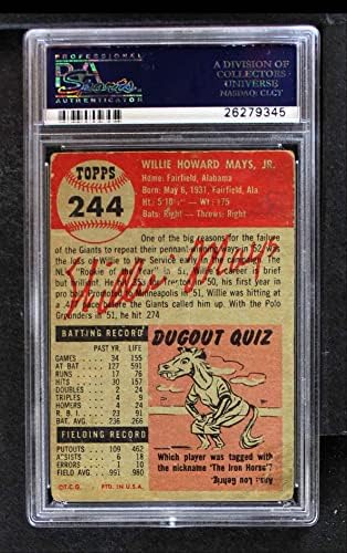 1953 Topps 244 Willie Mays New York Giants PSA PSA 1,00 gigantes