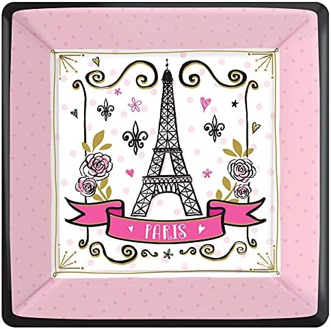 OUI OUI Paris Birthday Birthday Bachelorette Wedding Chouser Pacote de Festa de 10 Placas de almoço guardanapos