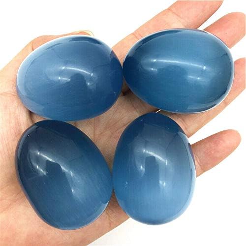 Shitou22231 5pcs tamanho grande gato azul de gato de olho de pedra em forma de ovo de gemas gemstone curanding reiki cálculos naturais