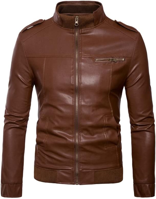 Spring Autumn Autumn Casual Pure Color Classic Leather Jacket