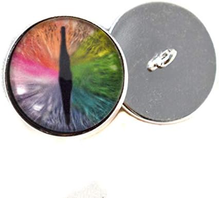 Dragão do arco -íris colorido de 16 mm, costure botões de olhos de vidro com loop para esculturas macias de animal de boneca de malha ou artesanato de jóias - conjunto de 2