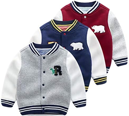 Famuka Baby Boy Spring Casat Little Kids Baseball Cardigan Jacket