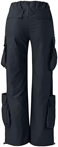 Miashui Women Calças Casual quente 2023 Calças de carga Mulher relaxada roupas folgadas calças pretas de cintura alta atlética