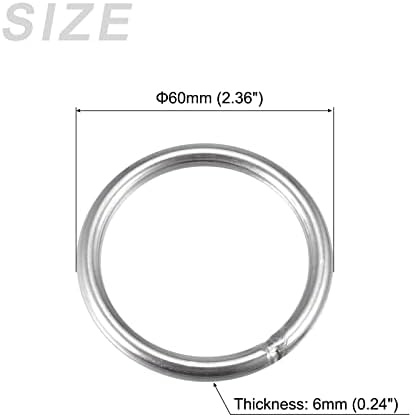 Metallixity 304 Aço inoxidável o anéis 5pcs, anel redondo soldado - para objetos pendurados