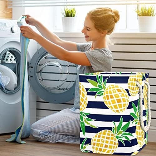 DeAples de abacaxi Deyya Padrão Roupas de cesta de cesta de cesta de armazenamento de lavanderia Organizador doméstico para casa