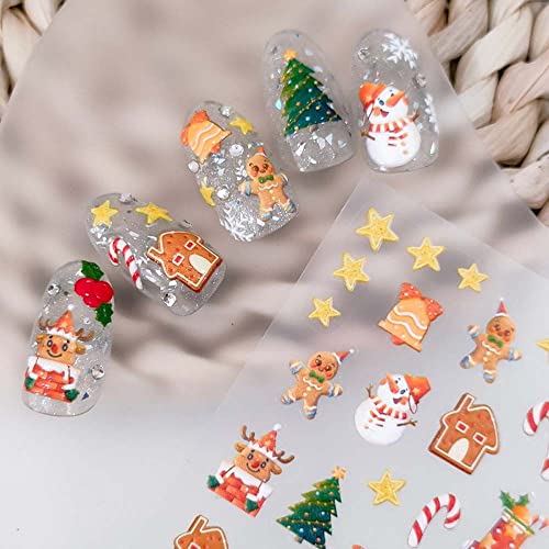 Acessórios de manicure Snow boneco de neve árvore de natal alces adesivos de unhas de natal