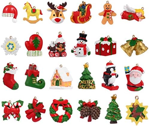 Calendário de advento de Natal de Toyvian 2022, 24pcs Ornamentos pendurados Animais de Natal Brinquedos de alívio, decoração de Natal
