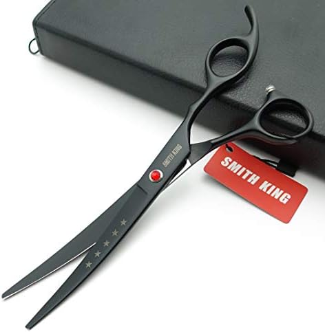 7.0in Scissors Professional Pet Helfing Scissors, Straight & Rainning & Curved Scissors 4pcs Conjunto para higiene para cães