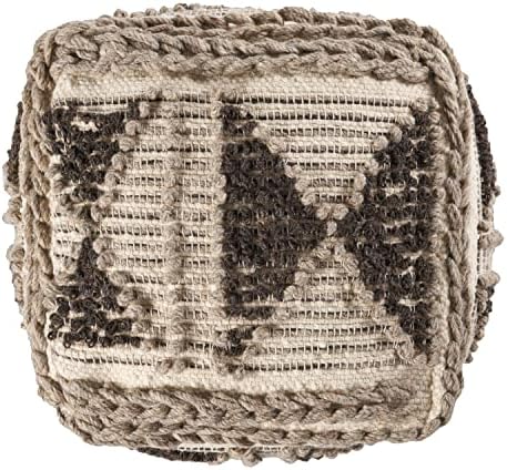 Christopher Knight Home Sally Cube Pouf, Boho, Cinza e Ivory Lã e algodão