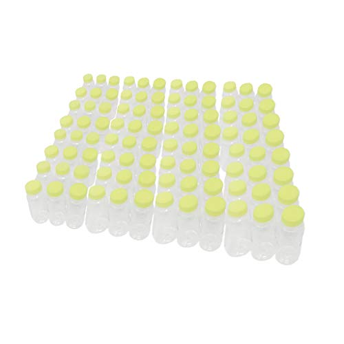 Pacote de 96 garrafas vazias de suco de plástico de estimação - 8 oz recipientes reutilizáveis ​​com tampa de violação verde evidente