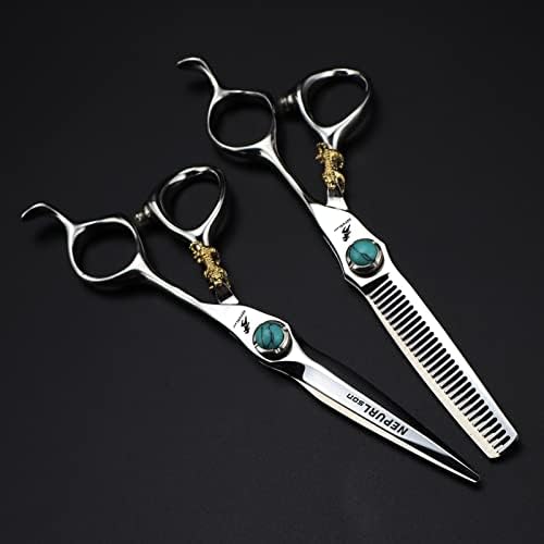 Tesoura de cabelo hiaoq, tesoura premium de cabeleireiro, kits de corte de cabelo profissionais que afinam tesouras de