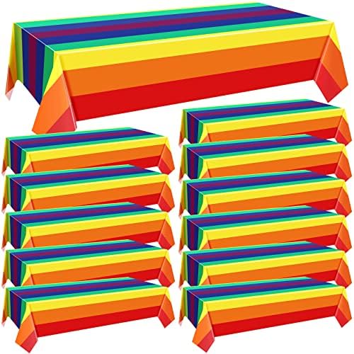 Breling Bulk Rainbow Towleth Townival Carnival Orgulho Plástico Plástico Tocada Rectango Rainbow Comcover Rainbow Birthday Party Supplies