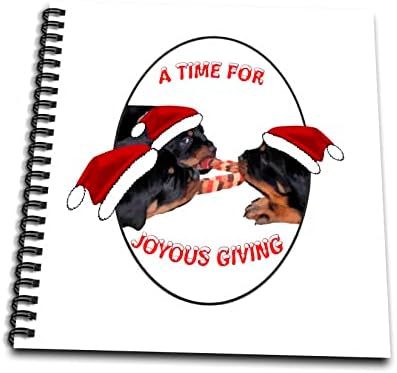 3drose Um tempo de alegria doando Rottweiler Holiday Saudações - Livros de desenho
