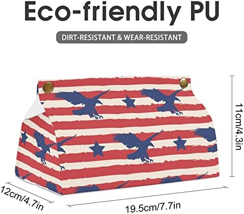 American Eagle Pattern Tissue Box Capa de papel facial Organizador do organizador de caixa Distribuidor de guardana