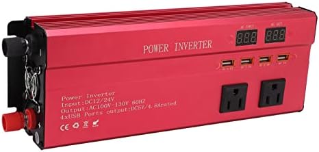Inversores de energia do veículo, inversor de energia onda senoidal modificada 12V 24V a 110V 60Hz 900W 3 pontos de venda 4 portas USB 12V para comprimido de pH universal de ajuste