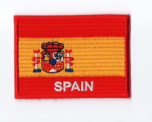 Primeiro qualquer coisa da bandeira da Espanha Patch Pequeno Ferro em Bordado para Casa de Chapela Backpacks Backpacks Jeans Tamanho de cerca de 2x3 polegadas A380