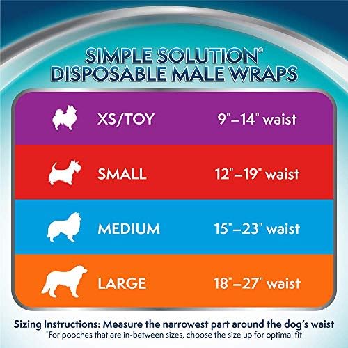 Fraldas de cães descartáveis ​​de solução simples para cães machos | Engazas masculinas com ajuste super absorvente à prova de vazamentos | Micção excitável, incontinência ou marcação masculina | Médio | 30 contagem