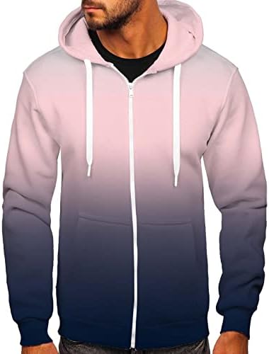 Hoodies ymosrh para homens de moda masculino, gradiente de zíper tie-dye tie-dye com capuz com capuz com capuz com capuz