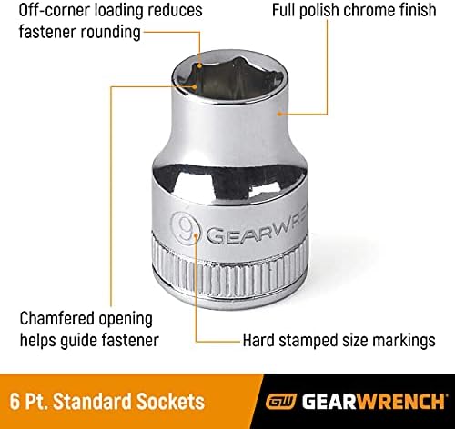 Gearwrench 3/8 Drive Standard Metric Socket 18mm, 6 pontos - 80386