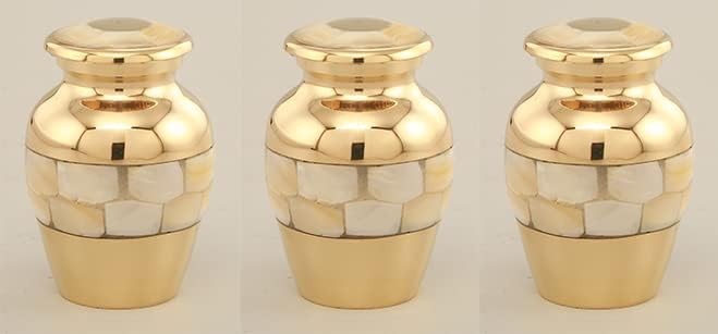 Urnas de cremação para adultos para cinzas- Urnas clássicas de cremação Qty-3 para cinzas humanas- completamente artesanal com