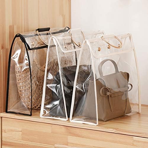 Sacos de tampa de armazenamento de bolsas transparentes Housoutil 1pc, bolsa de armazenamento de protetor de bolsa com fivelas e