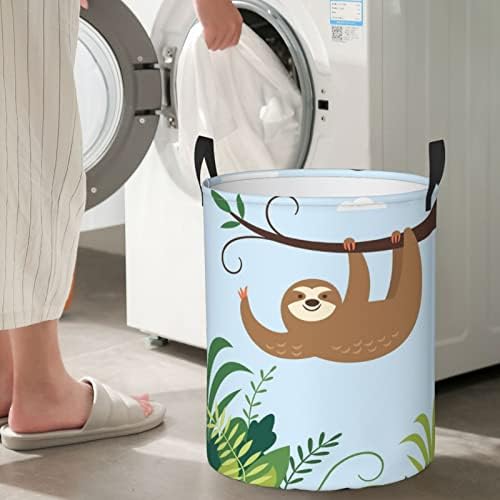 Lavanderia cesto de roupa de lavanderia preguiçosa com alças cesto de roupas dobráveis ​​sujas cesta de lavanderia