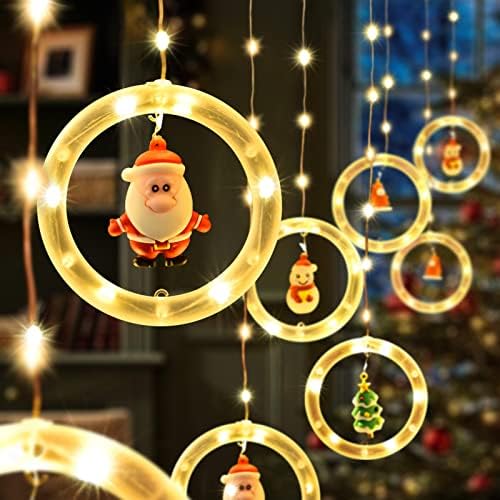 Galaray Christmas Janela Decorações de decoração de casa interna Luzes de corda, luzes de cobre ao ar livre porwoor à prova