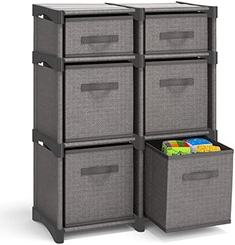 Organizador de armazenamento de 6 cubos, prateleiras organizadoras de cubos de armazenamento cinza, prateleiras resistentes