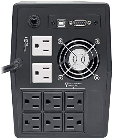 Tripp Lite 800VA UPS Backup Surge Protector, Line Interactive UPS, AVR, 475W, 8 NEMA 5-15R Pontos, plugue NEMA 5-15p, 120V