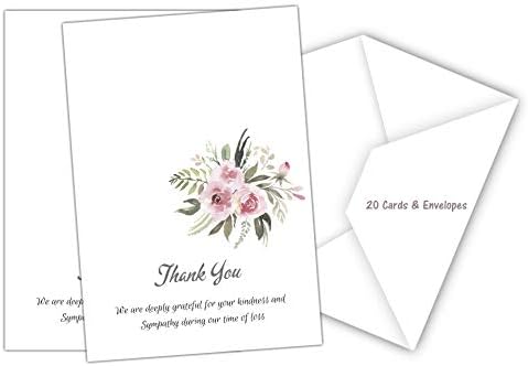 20 Celebração do Funeral Vida Cartões, por exemplo, cartões com envelopes de reconhecimento de simpatia memorial de agradecimento