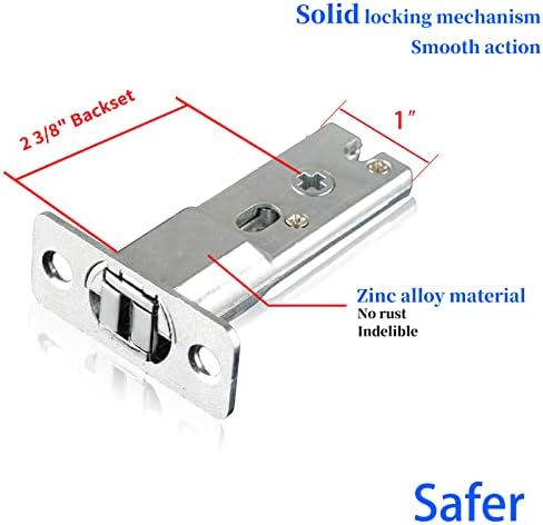 Dontay Pocket Door Lock com chave, entrada contemporânea quadrada deslizante de trava de trava de porta de celeiro, hardware invisível de 2 3/8 de 3/8 para 1 3/8 de hardware invisível para 1 3/8 a 2 3/16 de espessura porta de espessura