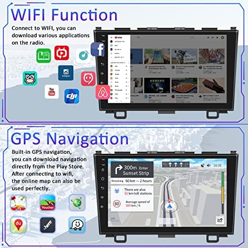 Android de 9 polegadas estéreo para Honda CRV 2007 2008 2009 2010 2011 Player de tela sensível ao toque multimídia