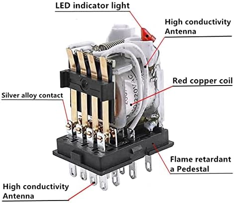 Puryn 1 Definir My4nj Pequeno relé eletromagnético Relé de potência DC12V DC24V AC110V AC220V BOLE