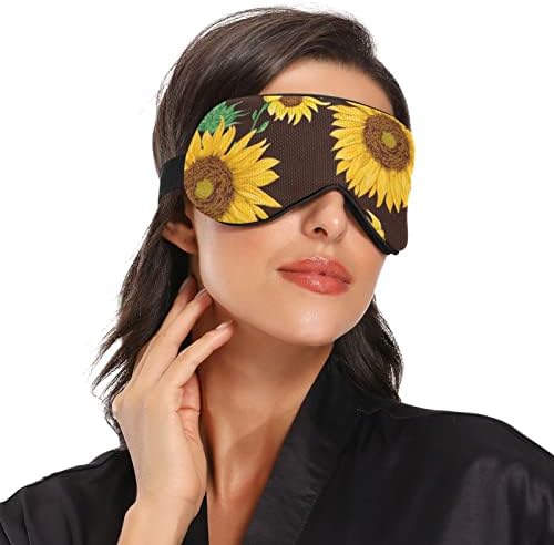 Máscara de olho do sono unissex japonesa-big-sunflower-floral máscara de dormir confortável